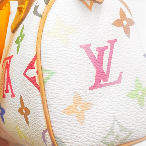 Authentic Louis Vuitton Mini Nano Speedy Monogram Multicolor Sac Bag HL White - Picture 14 of 14